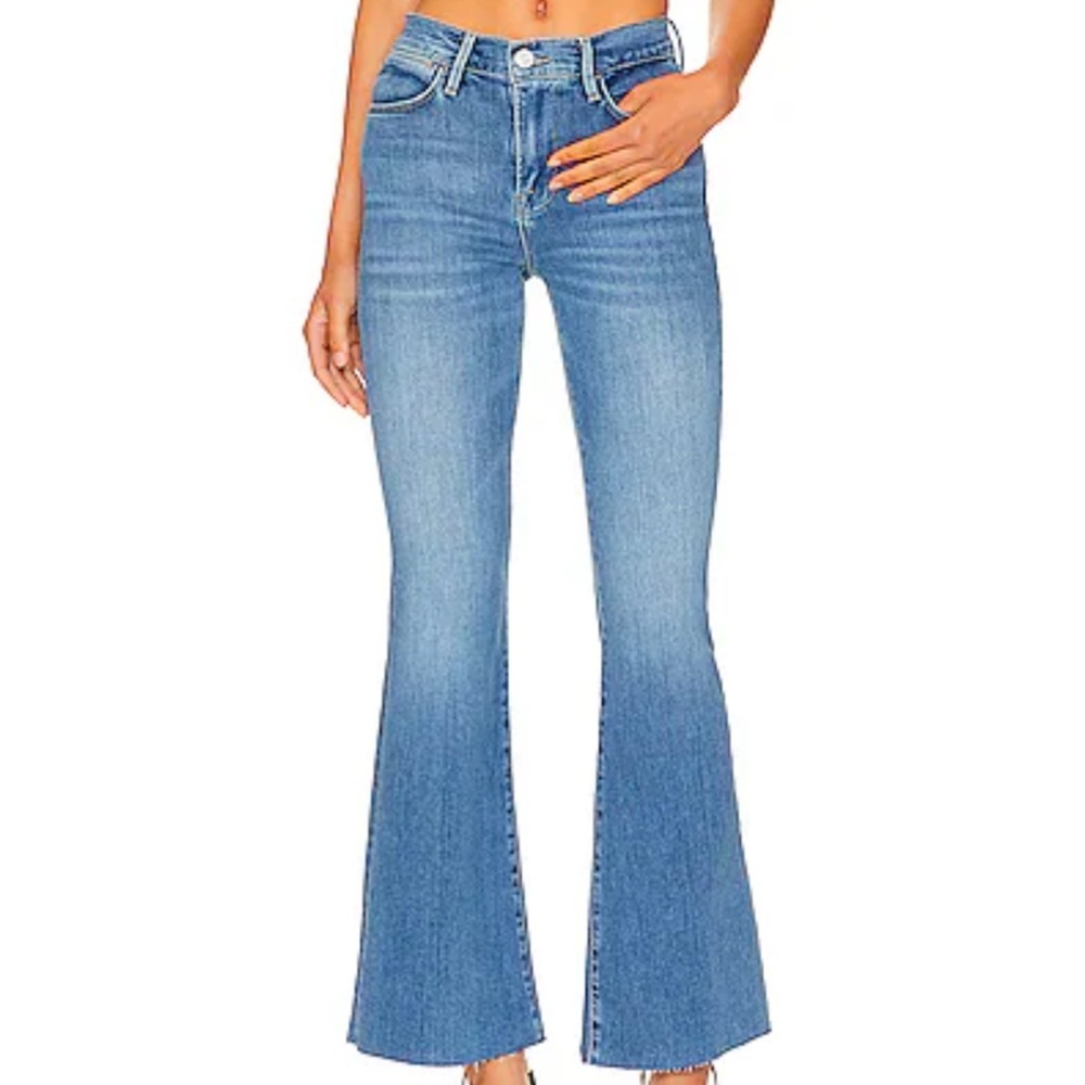 NWT Frame Denim Le Easy Flare Jeans Undone Hem Drizzle 30